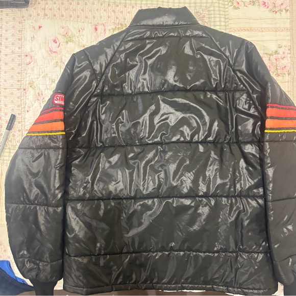 VTG Simpson Racing Safety Equipment Puffer Jacket Black Retro 70s 80s (size L) - Picture 2 of 9